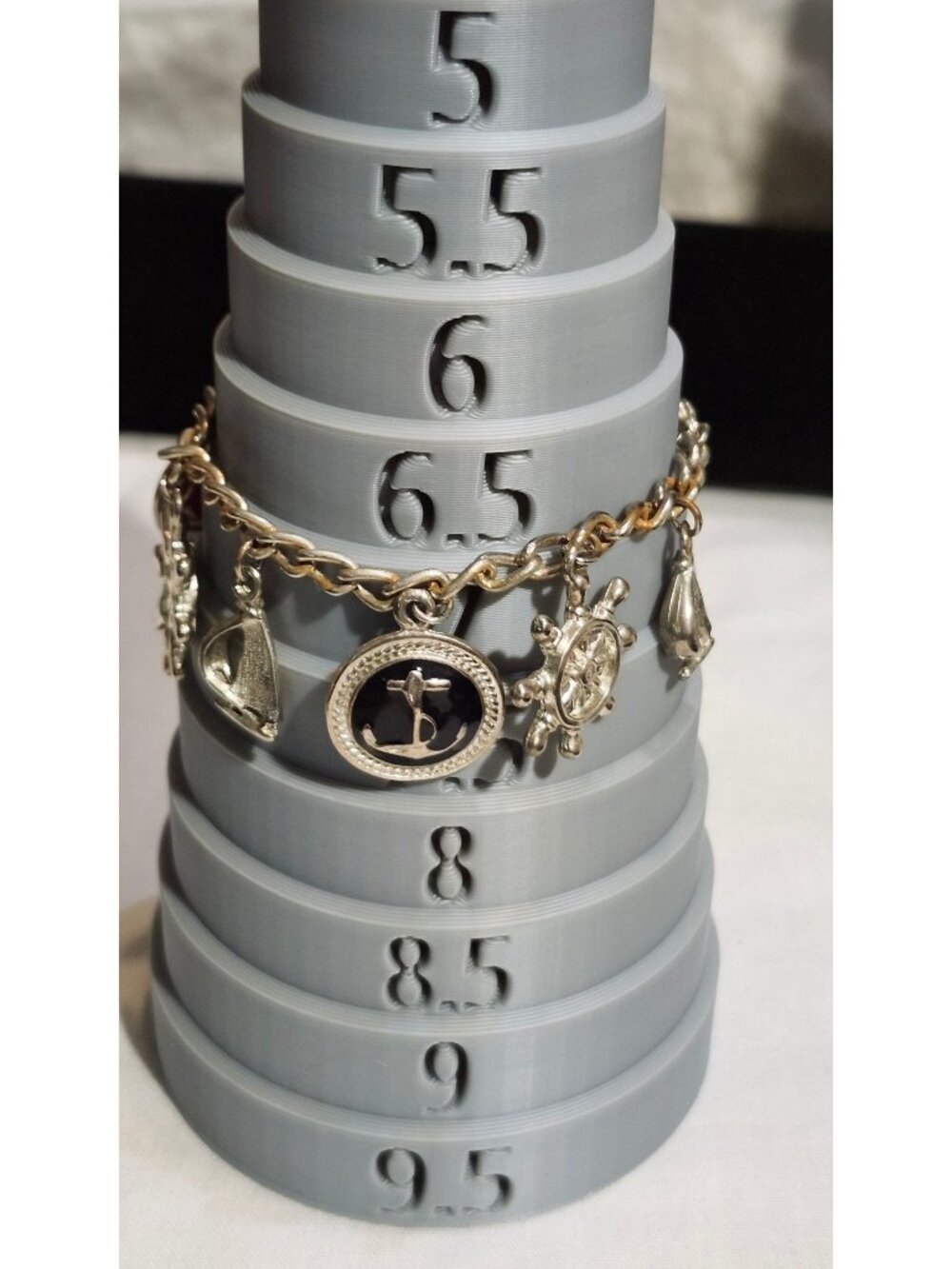 Vintage Nautical Charm Bracelet Enameled Silver ToneCharms Beach-Themed Jewelry - Picture 4 of 5